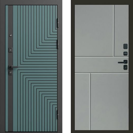 Входная дверь Termo-door Квантум velutto verde - Горизонт Грей софт