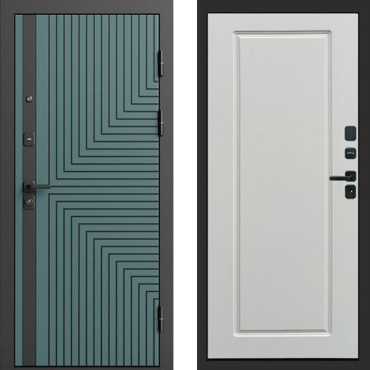 Входная дверь Termo-door Квантум velutto verde - Гранд Белый софт