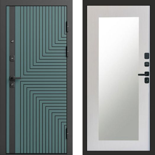 Входная дверь Termo-door Квантум velutto verde - Зеркало триумф Лиственница