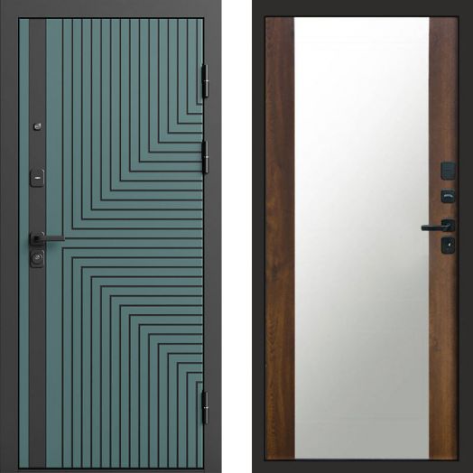 Входная дверь Termo-door Квантум velutto verde - Зеркало Дуб