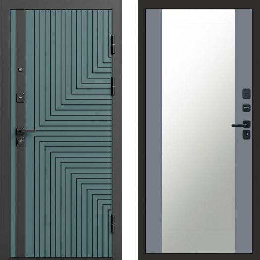Входная дверь Termo-door Квантум velutto verde - Зеркало Грей софт