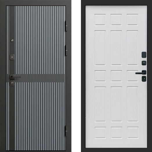 Входная дверь Termo-door Граунд Грей - Спарта Белое дерево