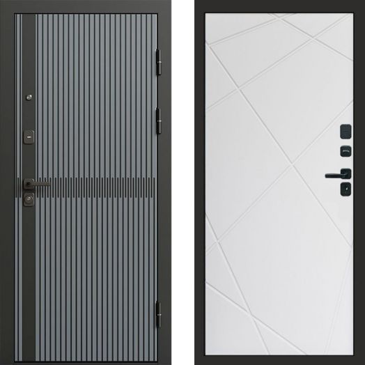 Входная дверь Termo-door Граунд Грей - Лучи Белый