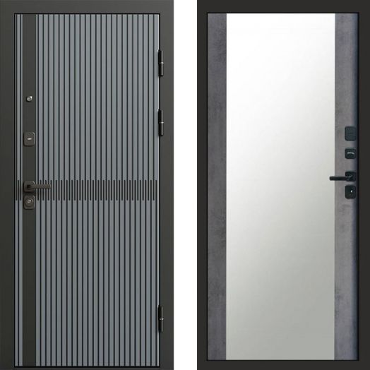 Входная дверь Termo-door Граунд Грей - Зеркало Бетон темный