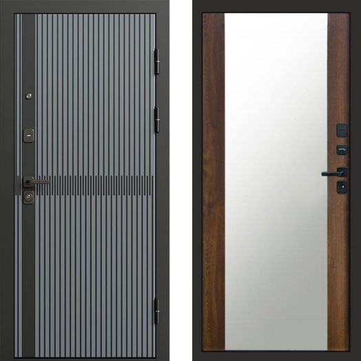 Входная дверь Termo-door Граунд Грей - Зеркало Дуб