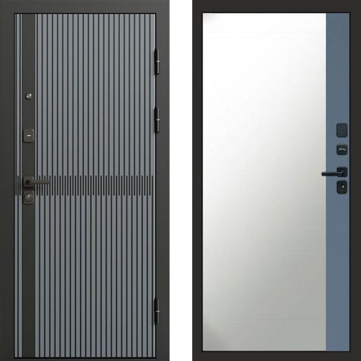 Входная дверь Termo-door Граунд Грей - Широкое Зеркало Фацет Грей софт