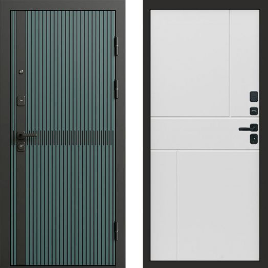 Входная дверь Termo-door Граунд velutto verde - Горизонт Белый