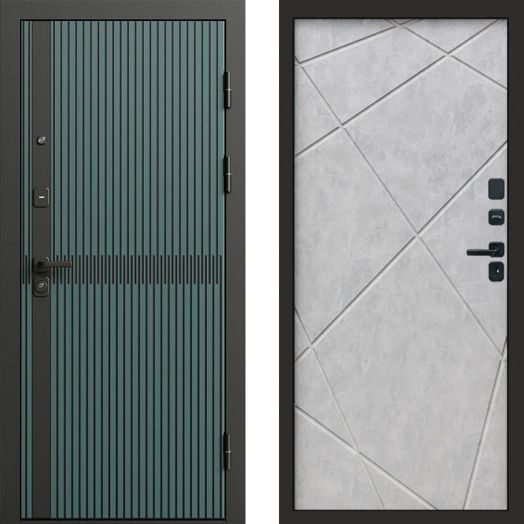 Входная дверь Termo-door Граунд velutto verde - Лучи Бетон светлый