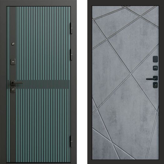 Входная дверь Termo-door Граунд velutto verde - Лучи Бетон темный
