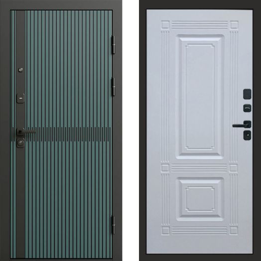 Входная дверь Termo-door Граунд velutto verde - Мадрид Белый софт