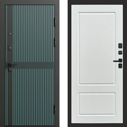 Входная дверь Termo-door Граунд velutto verde - Марсель Белый софт