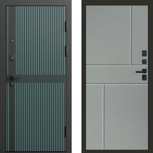 Входная дверь Termo-door Граунд velutto verde - Горизонт Грей софт