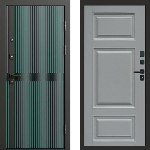 Входная дверь Termo-door Граунд velutto verde - Лион Грей софт