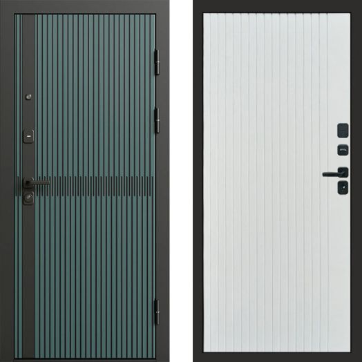 Входная дверь Termo-door Граунд velutto verde - FLAT Белый софт