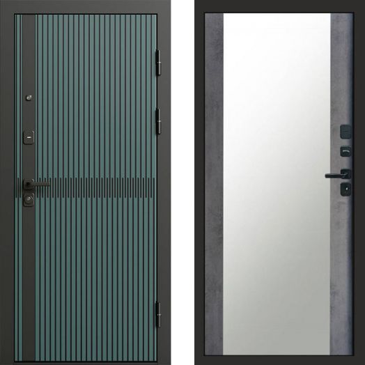 Входная дверь Termo-door Граунд velutto verde - Зеркало Бетон темный