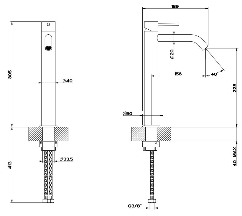 Gessi Flessa смеситель для раковины 54006239 сталь браш ФОТО