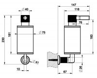 Gessi Inciso Диспенсер для жидкого мыла 58513727 латунь PVD схема 2