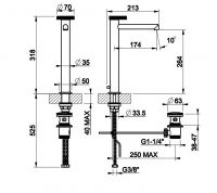 Смеситель для раковины Gessi Anello 63305031 хром схема 2 Смеситель для раковины Gessi Anello 63305031 хром схема 2