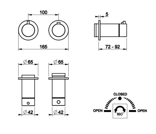 Смеситель для ванны c душем Gessi Anello 63333031 хром схема 2