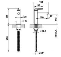 Однорычажный смеситель Gessi Ingranaggio для раковины 63502031 хром схема 2