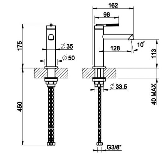 Однорычажный смеситель Gessi Ingranaggio для раковины 63502031 хром схема 2