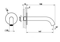 Излив настенный Gessi 316 54008299 черный матовый схема 2