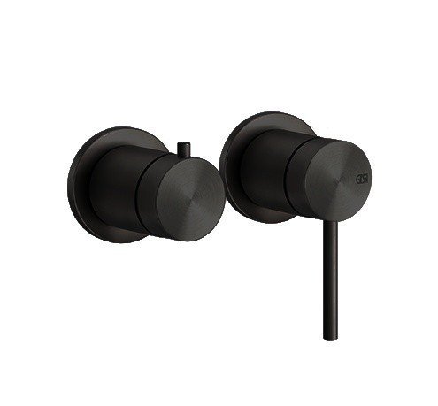 Изображение Качественный двухпозиционный смеситель для ванны и душа Gessi 316 54077299 черный матовый