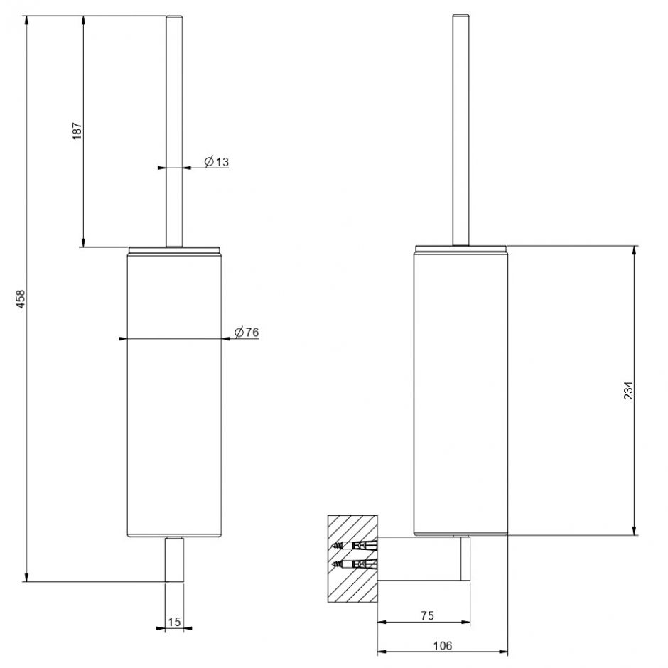 Ёршик туалетный белый Gessi Origini Accessories настенный 66419727 латунь браш PVD ФОТО