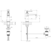 Смеситель для раковины Gessi Venti20 65001031 хром схема 2