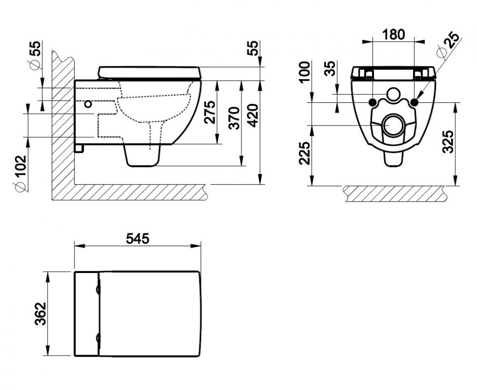 Белый унитаз Gessi Mimi 37513 54,5х36,2 37513518 ФОТО