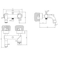 Смеситель подвесной для ванны Gessi Emporio Via tortona с автоматическим переключателем 18613 схема 2