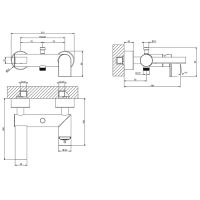 Подвесной смеситель для ванны Gessi Emporio Via manzon 38613 схема 2 Подвесной смеситель для ванны Gessi Emporio Via manzon 38613 схема 2