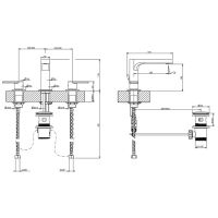 Смеситель для раковины Gessi Emporio Via manzoni на 3 отверстия 38612 схема 2