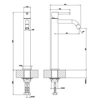 Высокий смеситель Gessi Emporio Via tortona с 1 отверстием 18604 для раковины схема 2