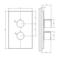 Встраиваемый смеситель для душа термостатический Gessi Emporio Via manzoni на 2 позиции 38794 схема 2