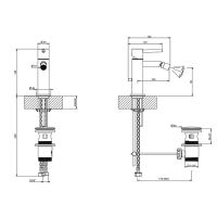 Смеситель Gessi Emporio Via tortona с 1 отверстием и донным клапаном 18607 для биде схема 2