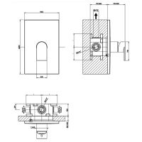 Смеситель для душа для душа Gessi Emporio Via manzoni в 2-х цветах 44632 схема 2