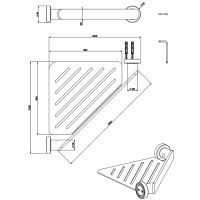 Полочка в ванну или душ Gessi Emporio accessories 38861149 никель браш схема 2
