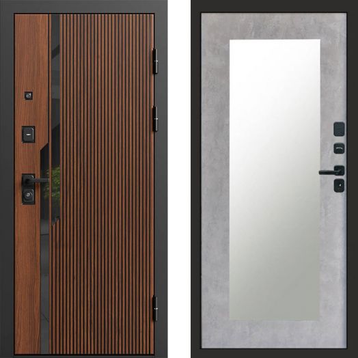 Входная дверь Termo-door Флекс Дуб - Зеркало триумф Бетон светлый