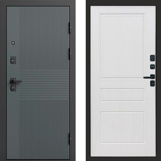 Входная дверь Termo-door Селект Графит - Классика Белое дерево