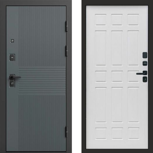 Входная дверь Termo-door Селект Графит - Спарта Белое дерево