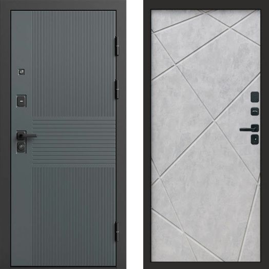 Входная дверь Termo-door Селект Графит - Лучи Бетон светлый