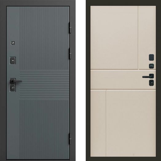 Входная дверь Termo-door Селект Графит - Горизонт Слоновая кость