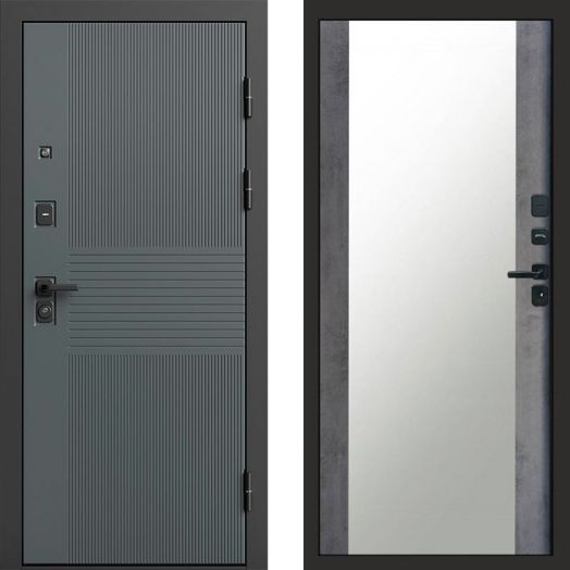 Входная дверь Termo-door Селект Графит - Зеркало Бетон темный
