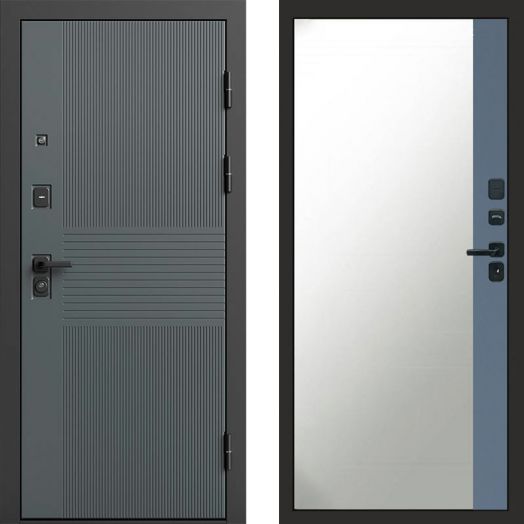 Входная дверь Termo-door Селект Графит - Широкое Зеркало Фацет Грей софт