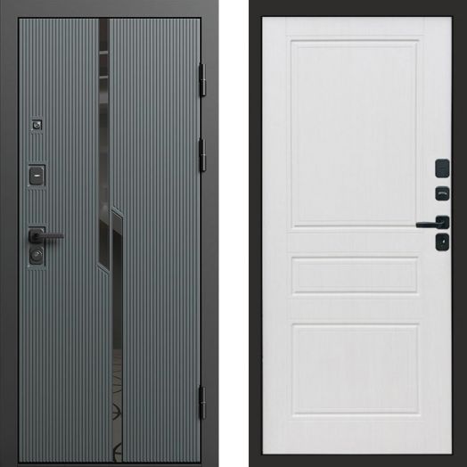 Входная дверь Termo-door Прайм Графит - Классика Белое дерево