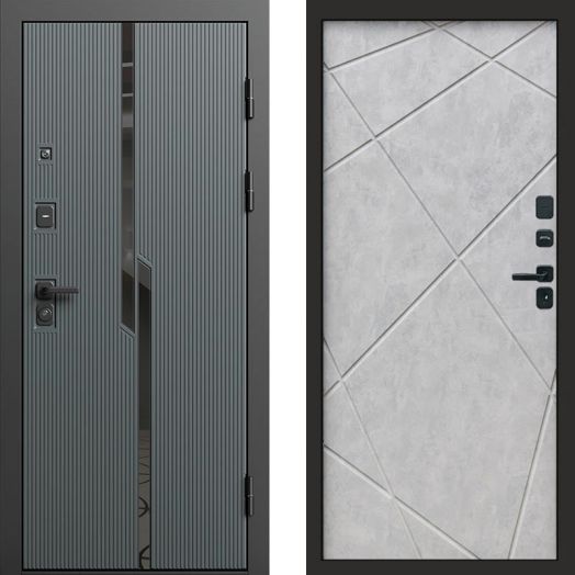 Входная дверь Termo-door Прайм Графит - Лучи Бетон светлый