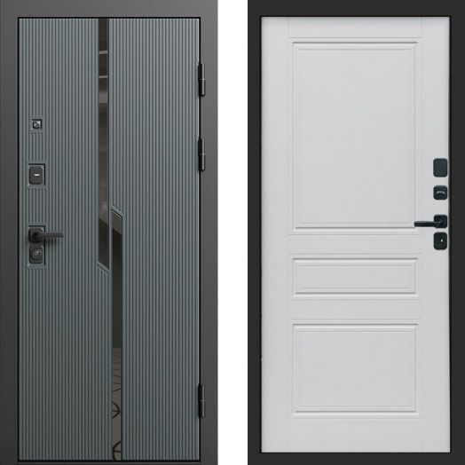 Входная дверь Termo-door Прайм Графит - Классик Белый софт