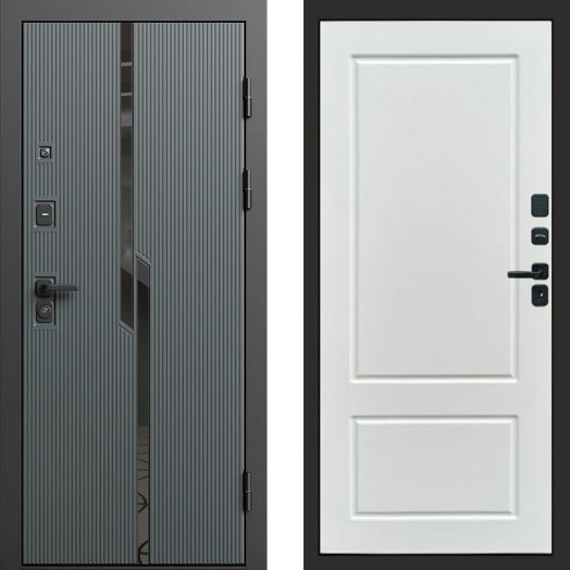 Входная дверь Termo-door Прайм Графит - Марсель Белый софт