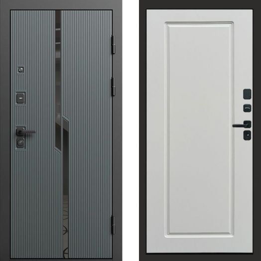 Входная дверь Termo-door Прайм Графит - Гранд Белый софт